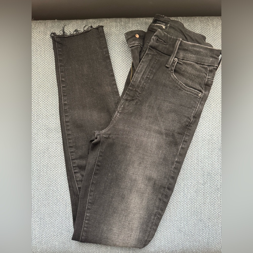 NEW ⚡️ MOTHER High Waisted Looker Black Hawk Denim Jeans 26
